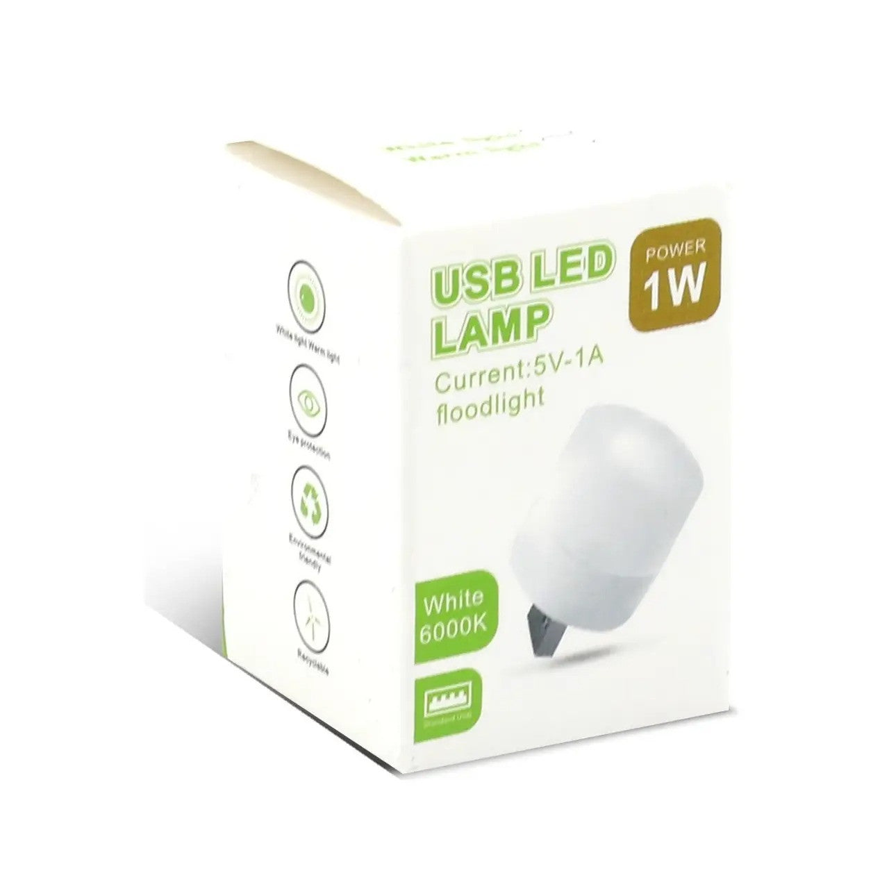 USB LED-лампа світлодіодна 1W, К-6000, Біла / Портативна лампа з USB / USB світильник