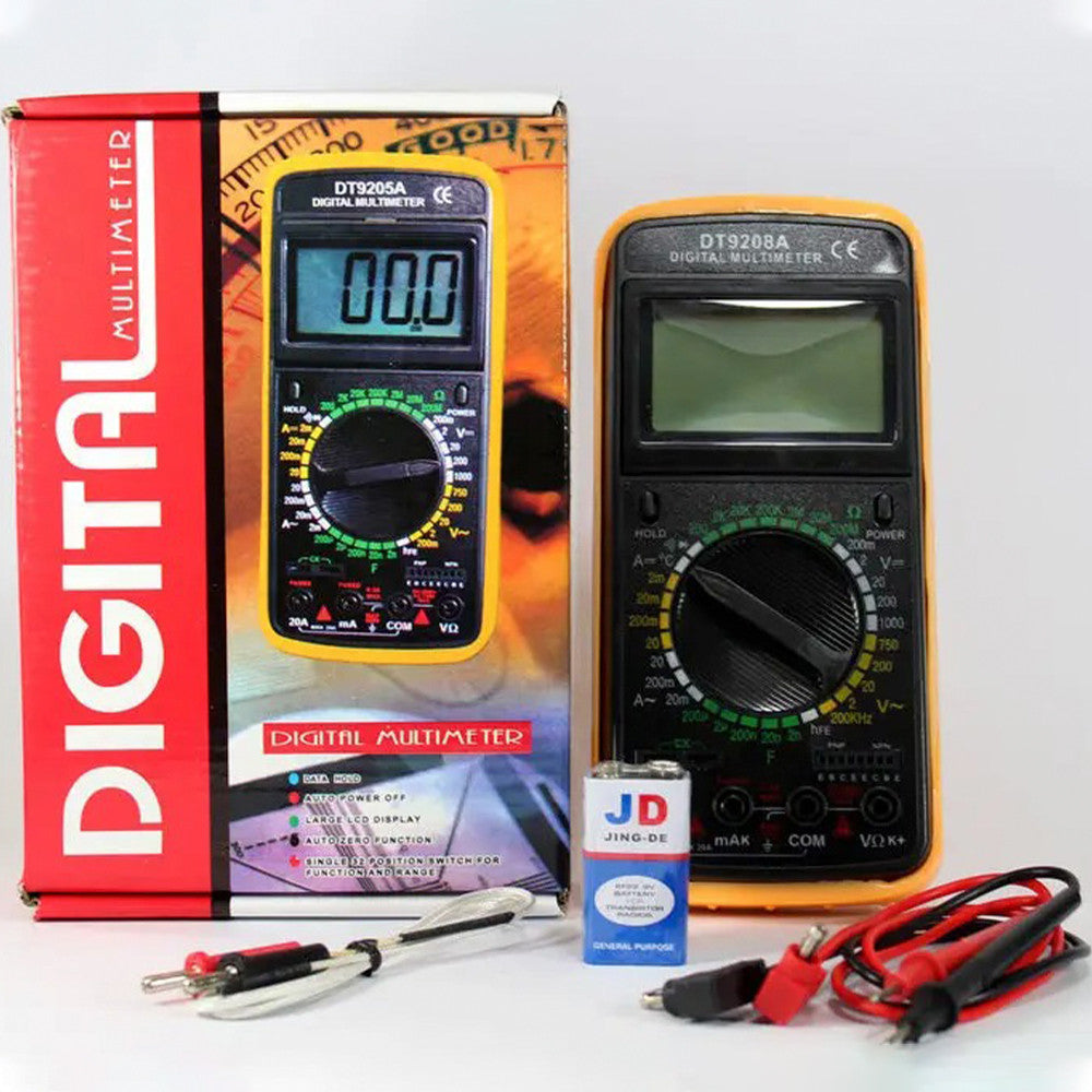 Цифровий мультиметр тестер DT-9208А, Чорний / Універсальний тестер напруги
