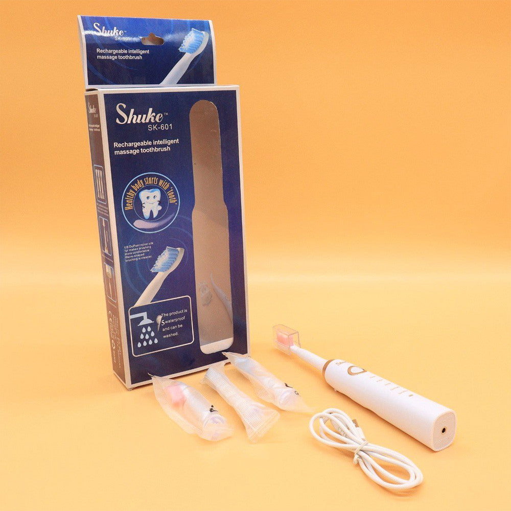 Електрична зубна щітка Shuke з 4-ма насадками Біла / Акумуляторна зубна щітка / Зубні щітки