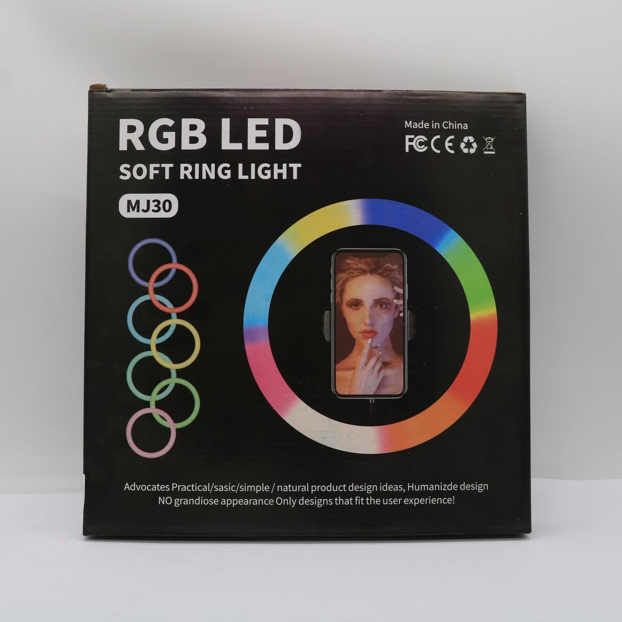 Кільцева лампа RGB 30 см, MJ 300 Soft Ring Light / Світлодіодна лампа / Лампа для блогерів