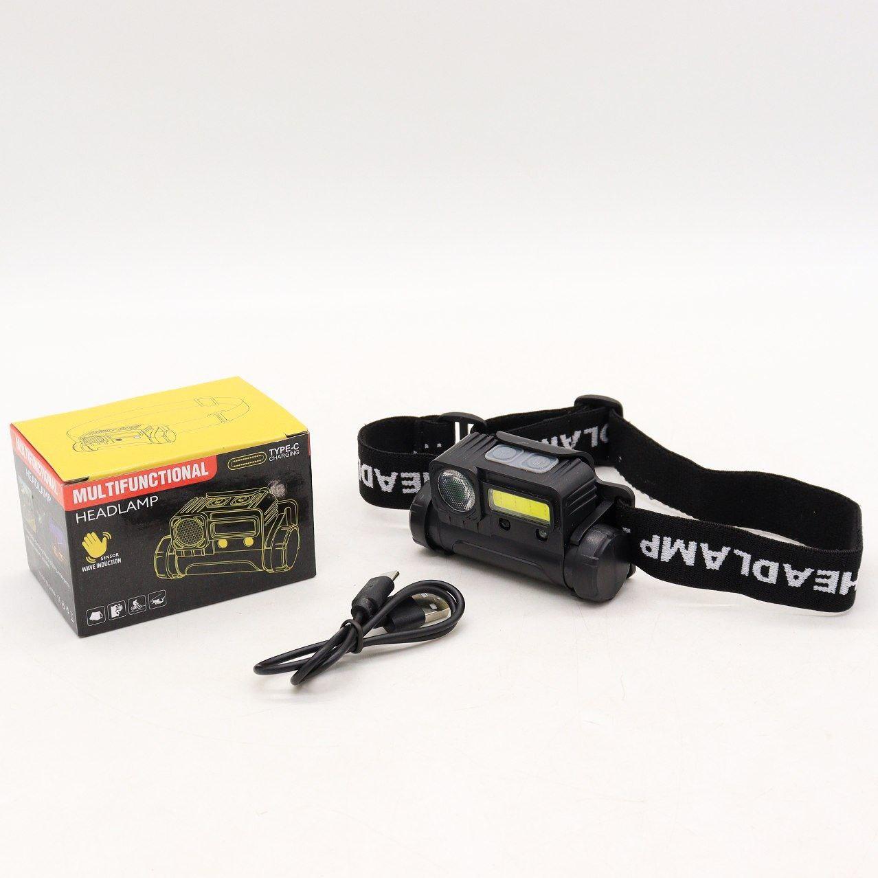 Налобний ліхтар із датчиком руху, BL-123 XPE+COB, з USB / Акумуляторний ліхтар із червоним світлом та магнітом