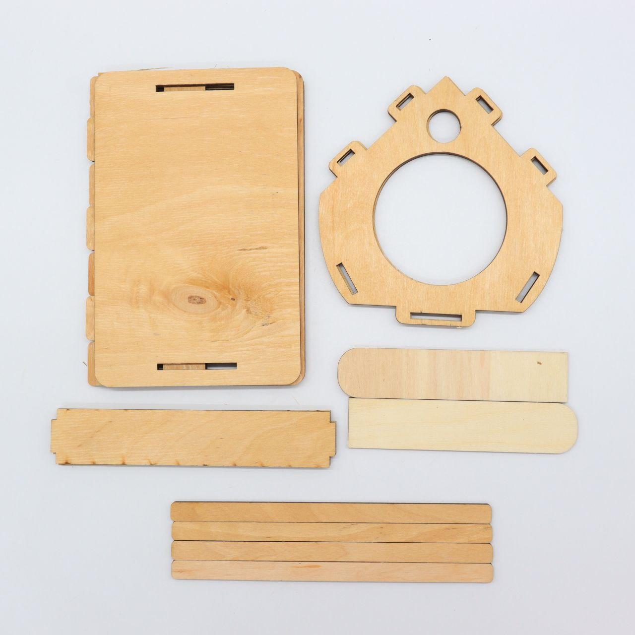 Годівниця для птахів 23х20х20см, з фанери / Вулична підвісна годівниця для пташок / Збірна годівниця