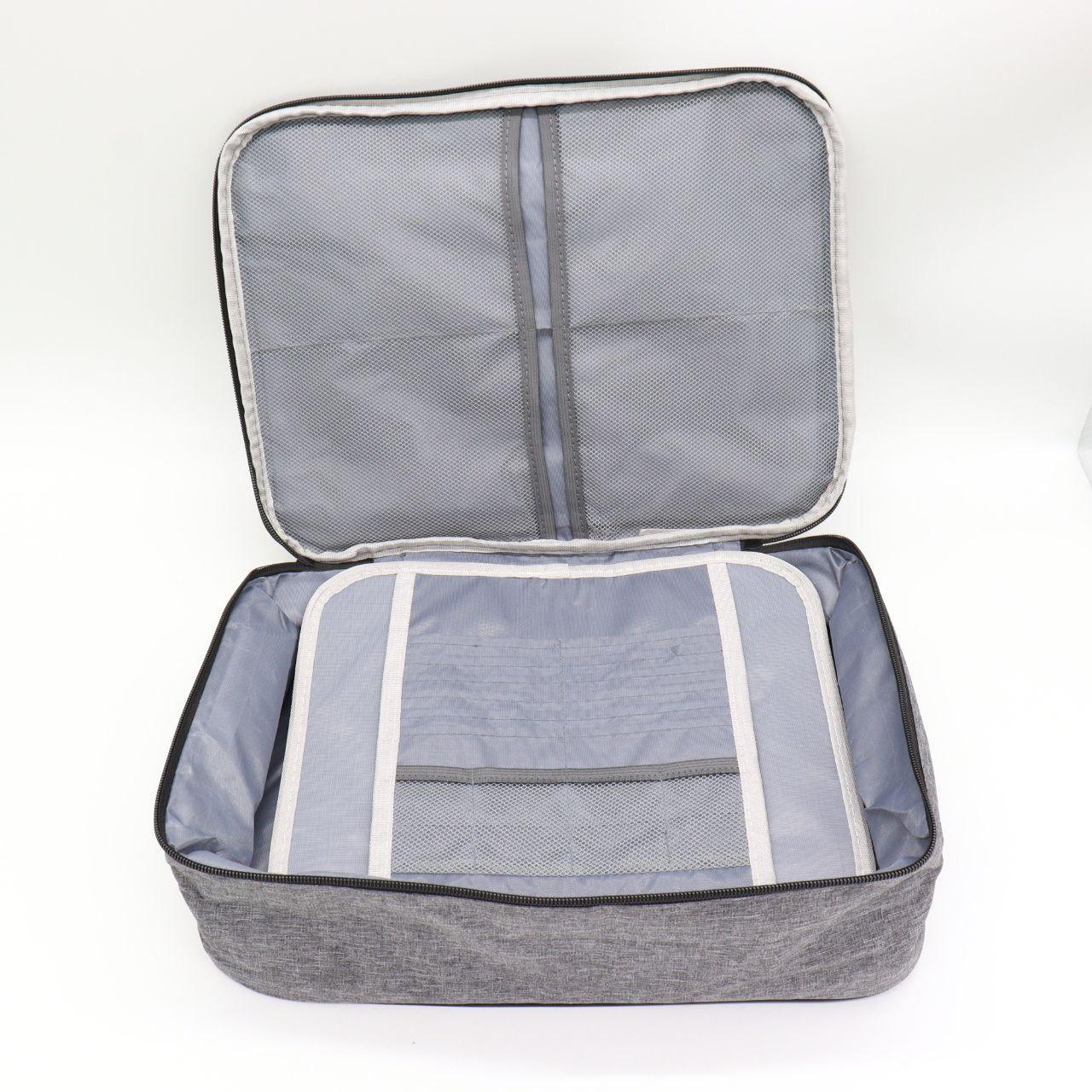 Органайзер для документів з кодовим замком (37х10,5х27 см), Home Cleaning, Сіра / Дорожня сумка для зберігання документів