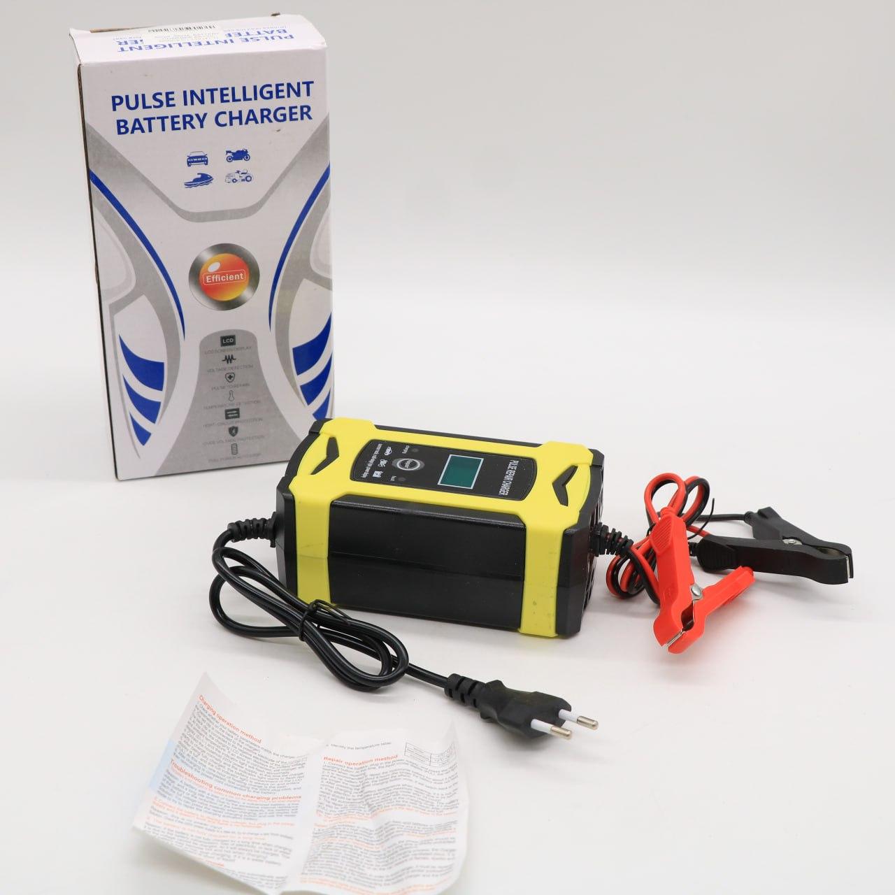 Зарядний пристрій для акумулятора 12В/6А / Імпульсна зарядка для авто та мото акумуляторів