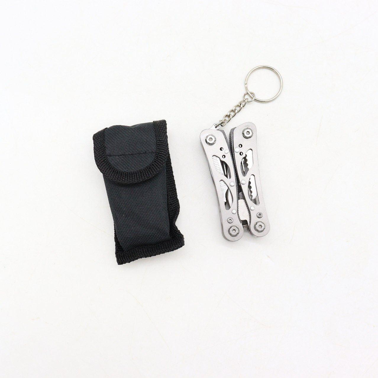 Мультитул туристичний 10в1 з чохлом / Багатофункціональні плоскогубці складні / Брелок-мультитул