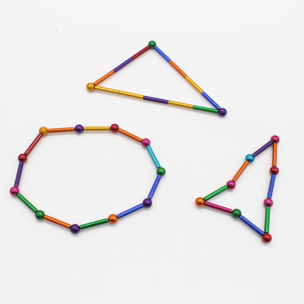 Магнітний конструктор палички та кульки, на 63 елементи / Дитячий конструктор для розвитку на магнітах