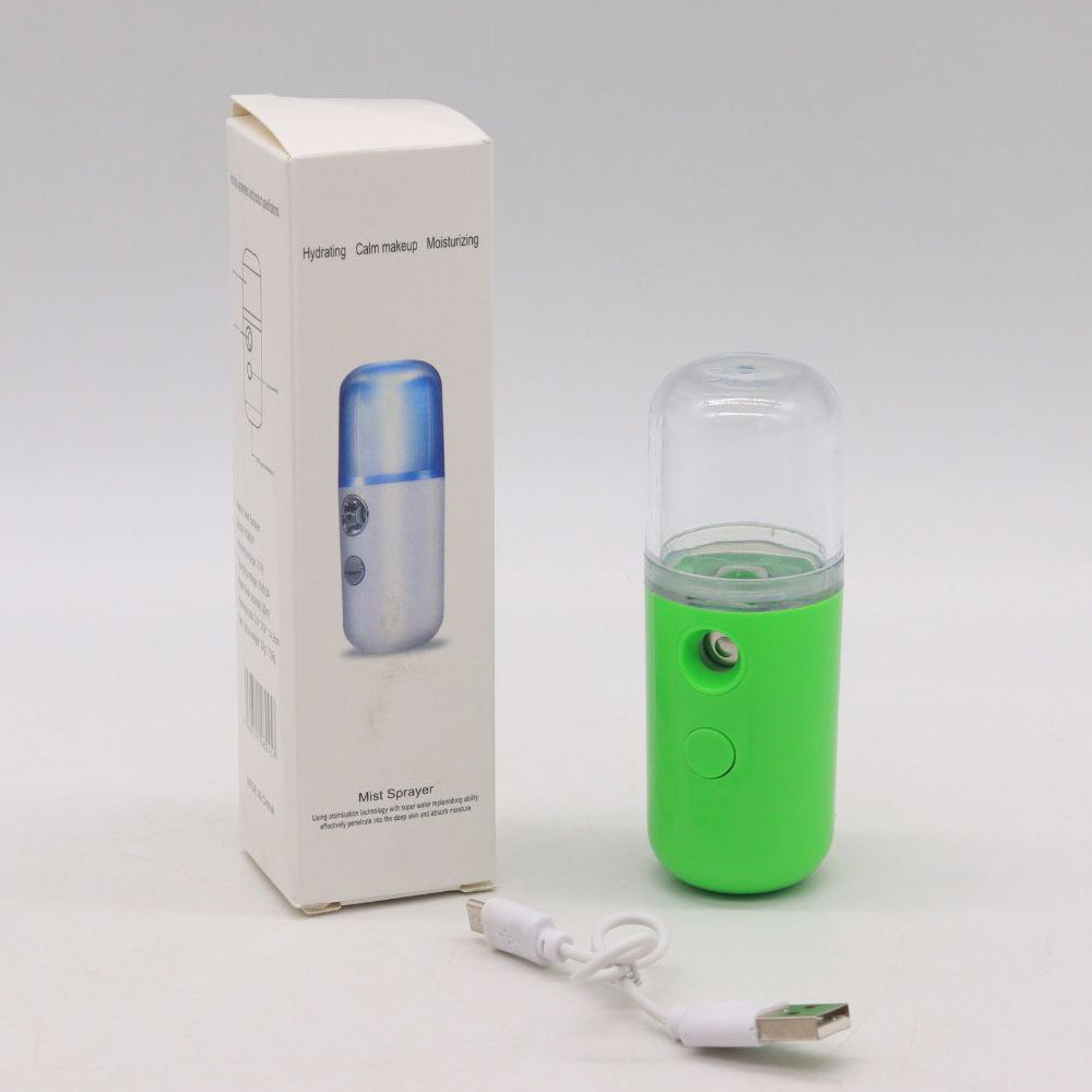 Зволожувач для шкіри обличчя 30 мл ультразвуковий Nano Mist, Зелений / Портативний нано спрей