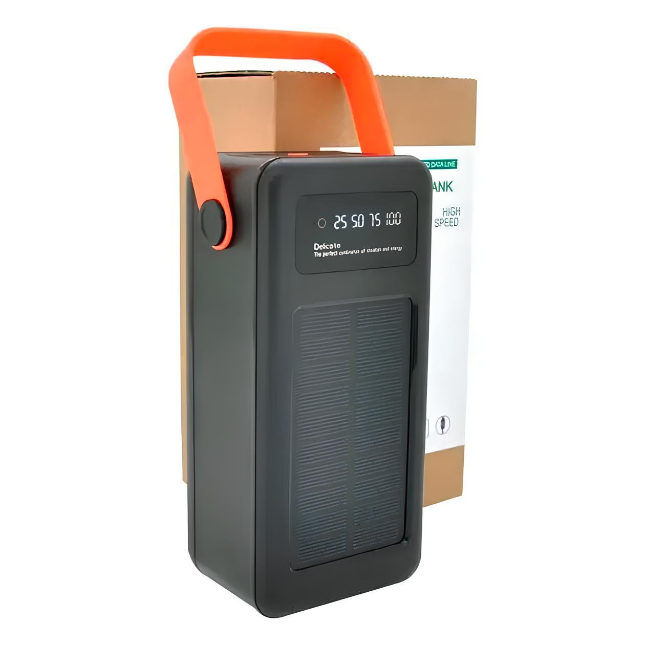 Портативна зарядна станція Power Bank 100000 мАг із сонячною панеллю та адаптерами YM-638CX, чорний / Зовнішній акумулятор