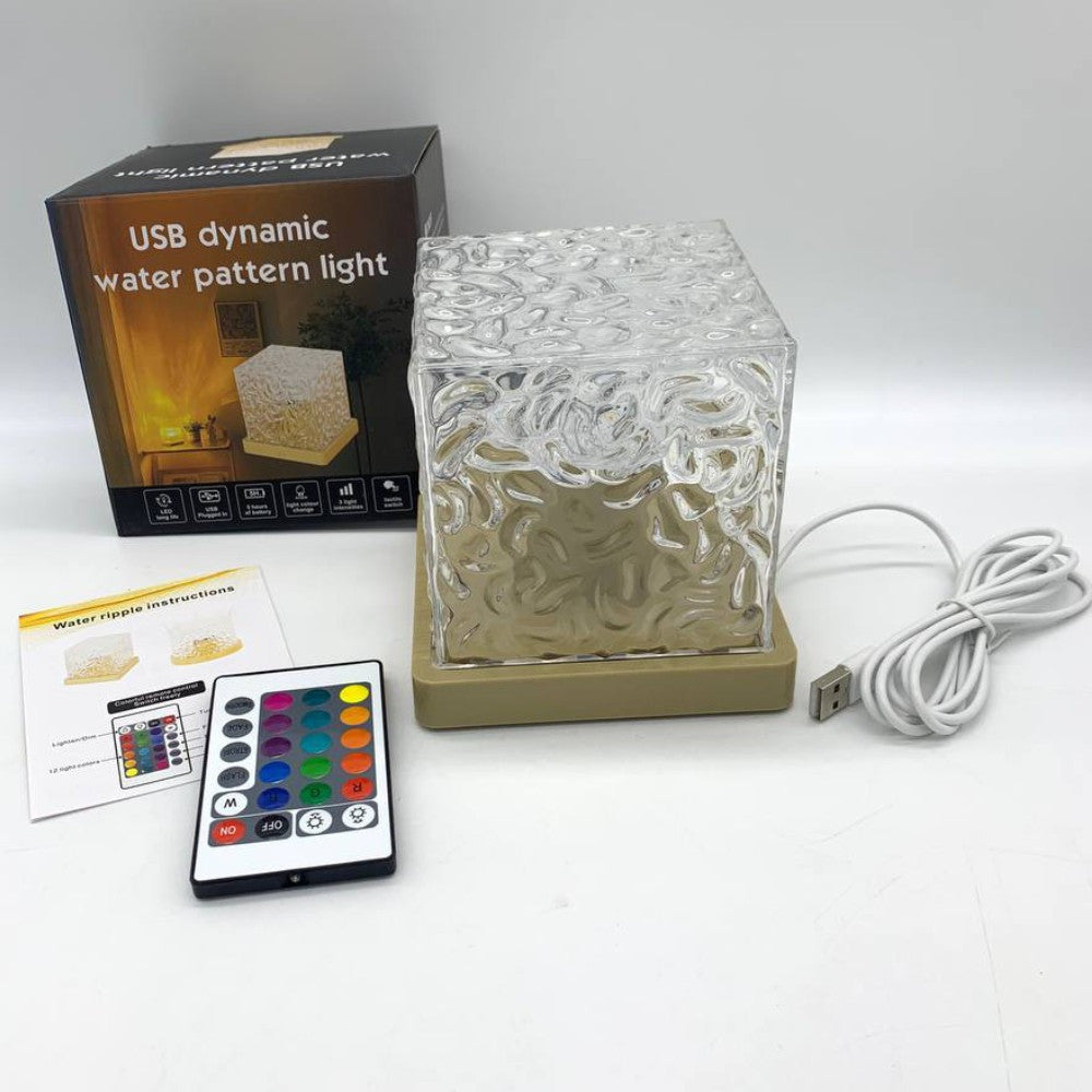 Настільна лампа-нічник "Водяна бриж" (16 кольорів, пульт ДУ, USB) / RGB Лампа-нічник