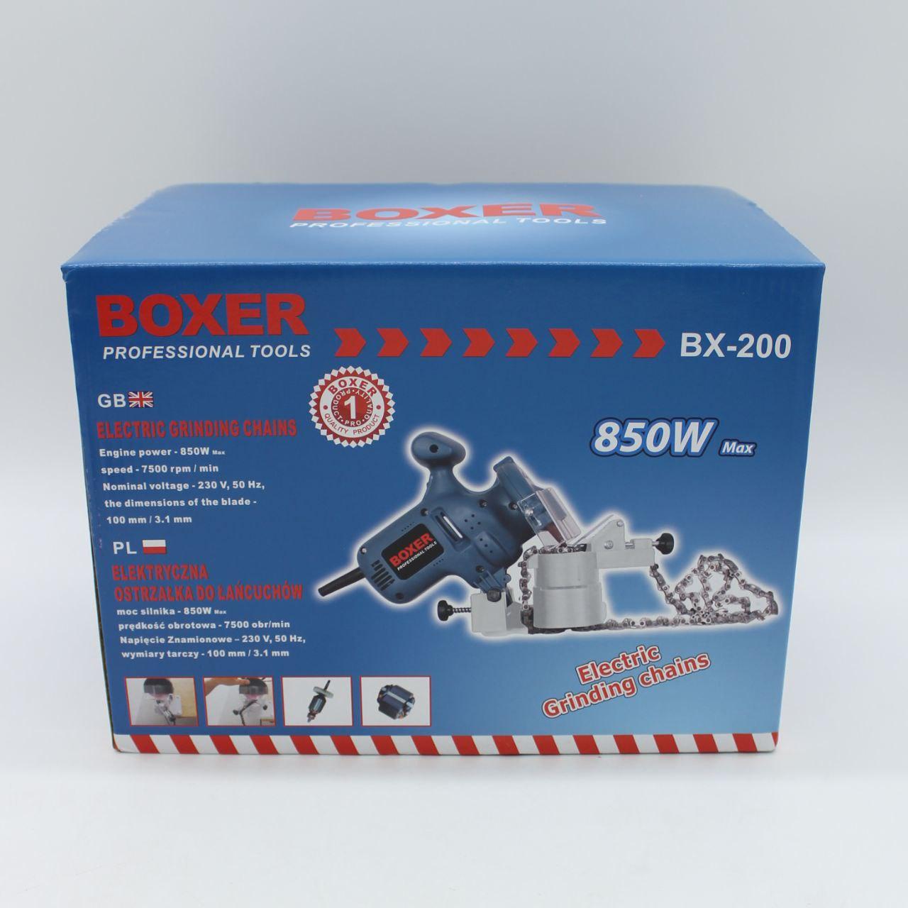 Верстат для заточування ланцюгів 850 Вт, Boxer BX-200, Синій / Електрична точилка для ланцюга