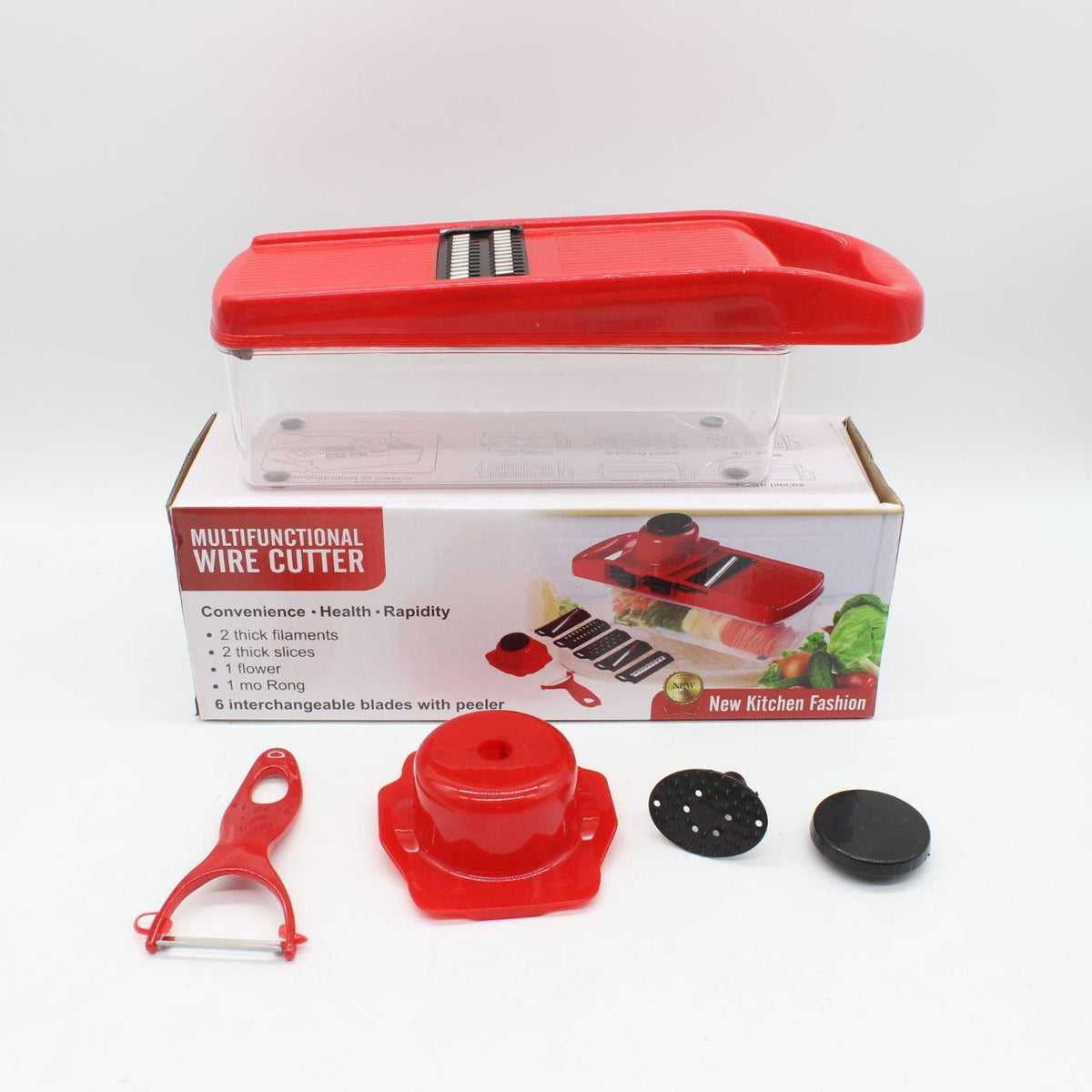 Овочерізка ручна Mandoline Slicer 6 in 1, Червоний / Терка для овочів / Мультислайсер