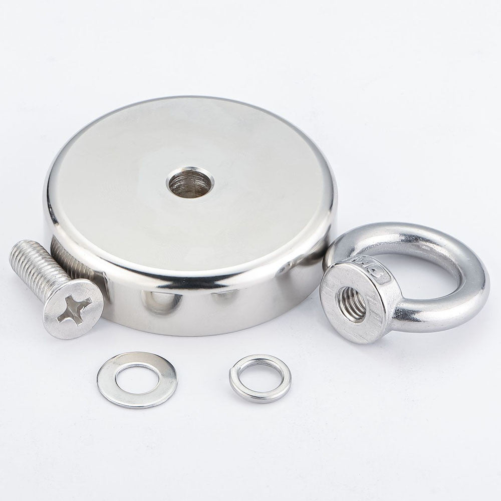 Неодимовий магніт 120мм - 450кг у корпусі із зовнішнім кільцем / Пошуковий магніт / Магніт для пошуків металу