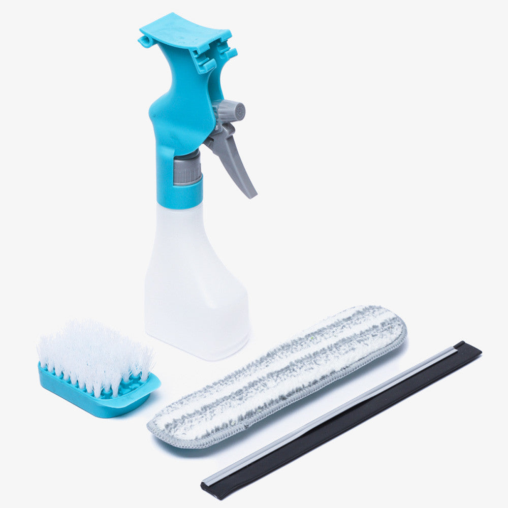 Щітка для миття вікон 4в1 + насадка мікрофібра, з пульверизатором / Щітка-скребок для вікон