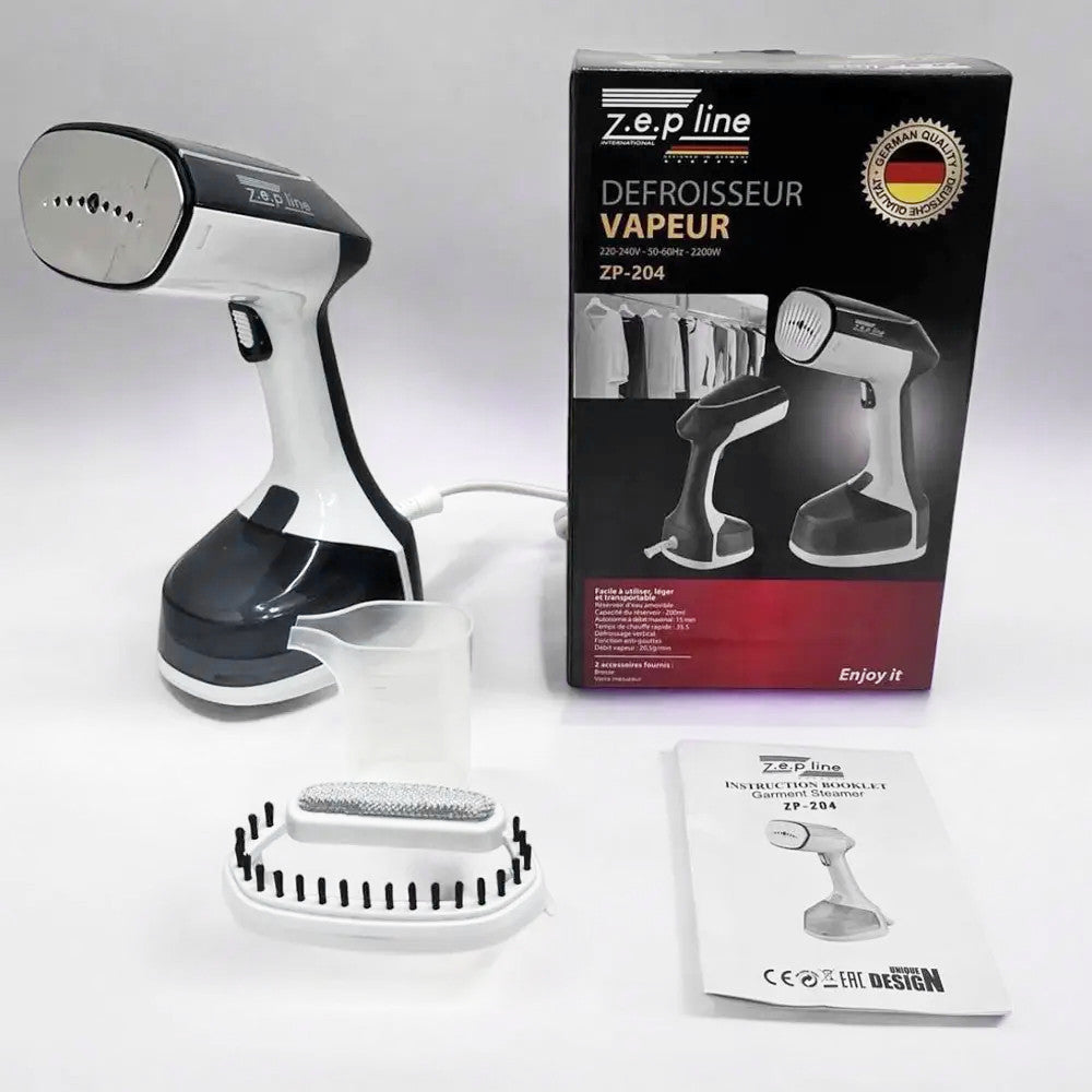 Ручний відпарювач Zepline ZP-204, 2500 Вт, 300 мл, чорний / Вертикальний відпарювач