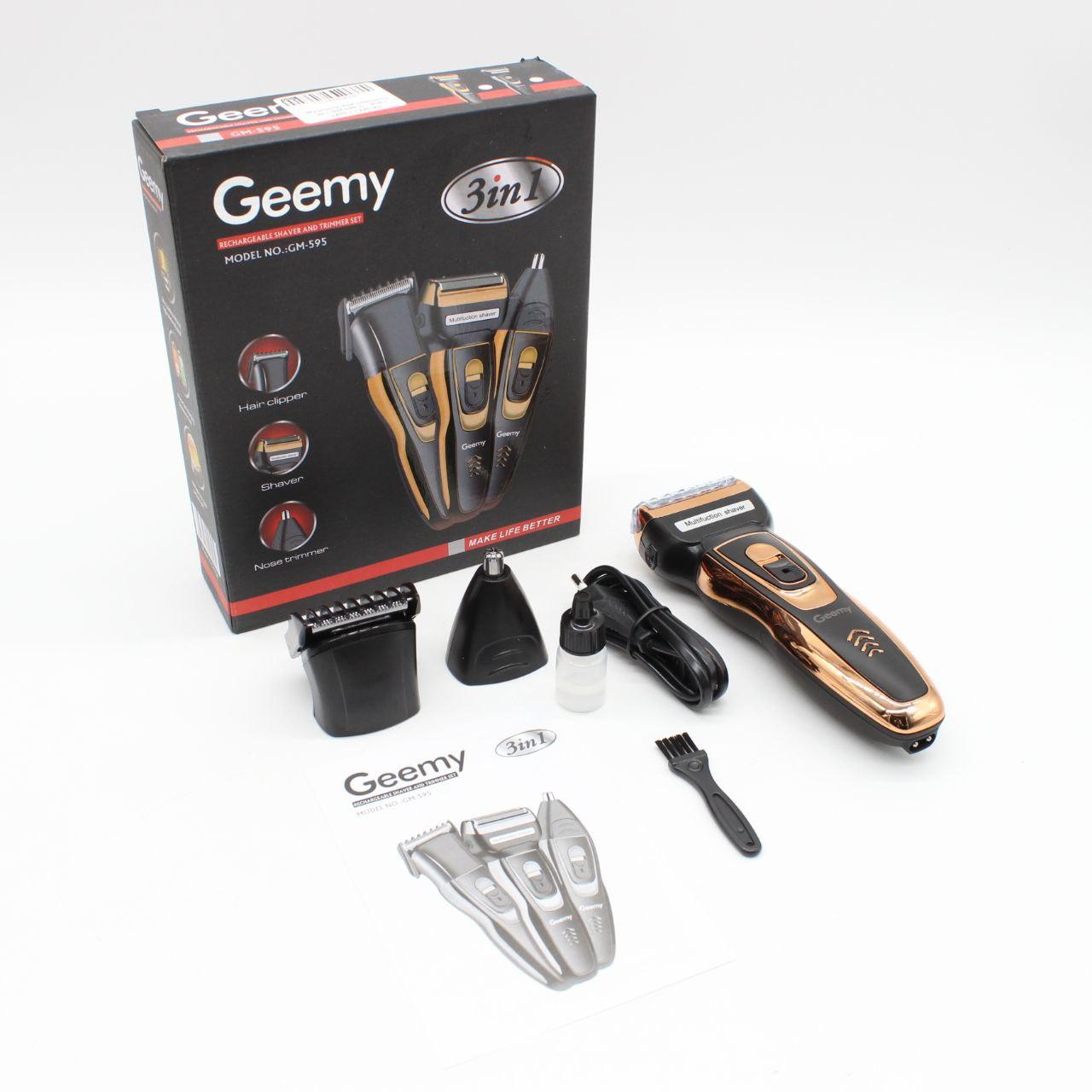 Електробритва Geemy GM 595 / Машинка для стрижки волосся / Акумуляторний тример для бороди та носа