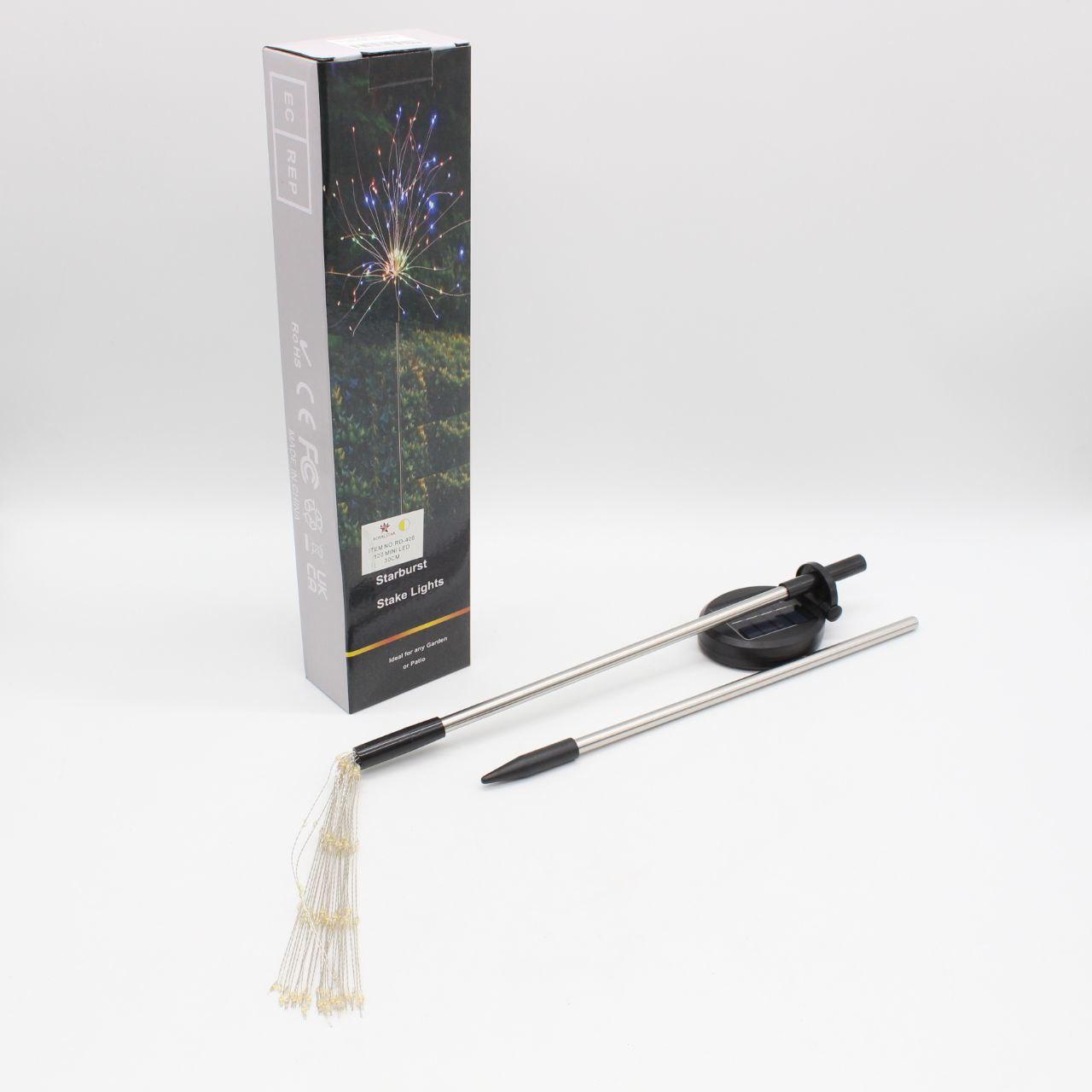 Ліхтар садовий "Феєрверк" на сонячній батареї 1шт, 120LED, ShowTime / Газонний ліхтар від сонячної енергії