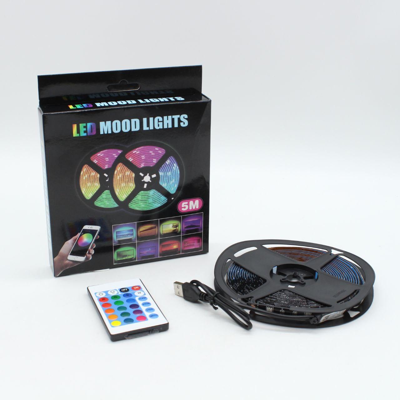 Світлодіодна стрічка 5 м, від USB, Bluetooth + пульт, Led mood lights / Розумна стрічка / RGB стрічка від павербанку