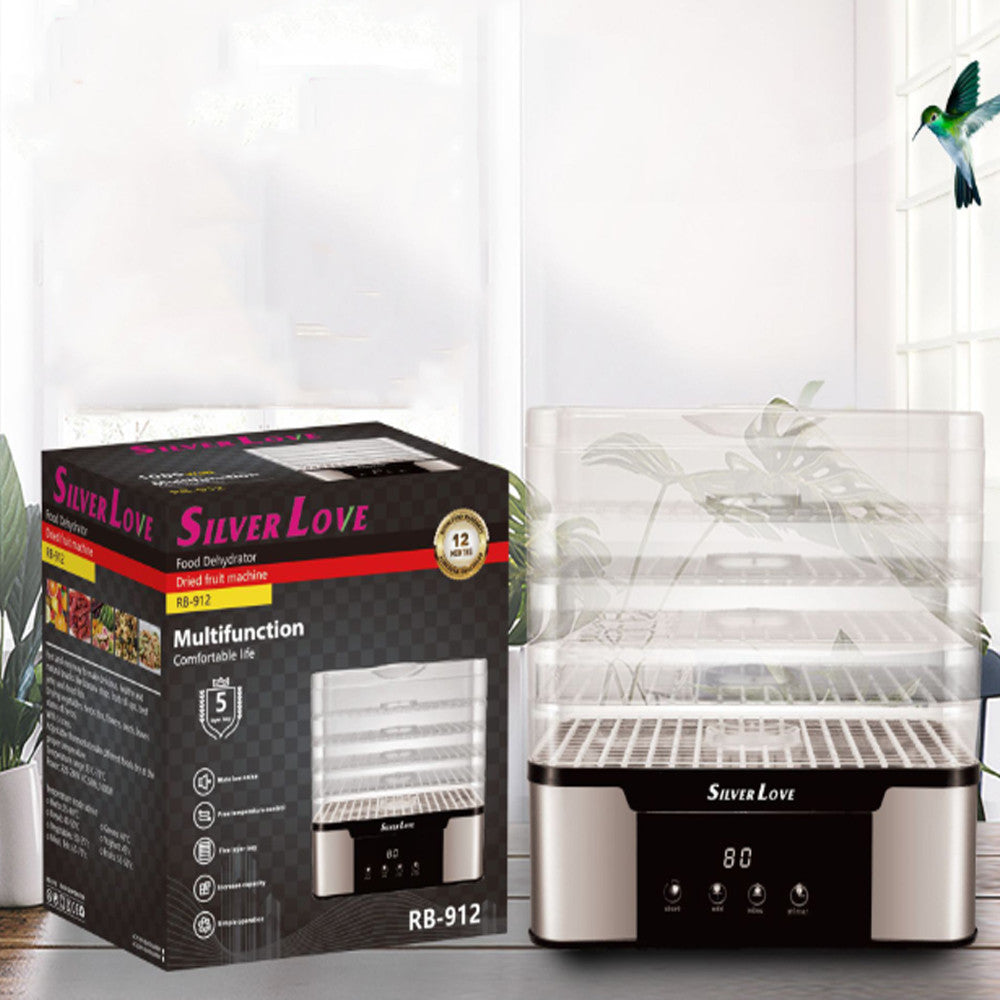 Сушарка для фруктів та овочів 5 ярусів Silver Love RB-912 / Дегідратор / Електросушарка для фруктів