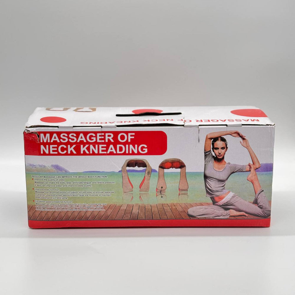Роликовий масажер для спини та шиї Massager of Neck Kneading, Чорний / Масажна накидка