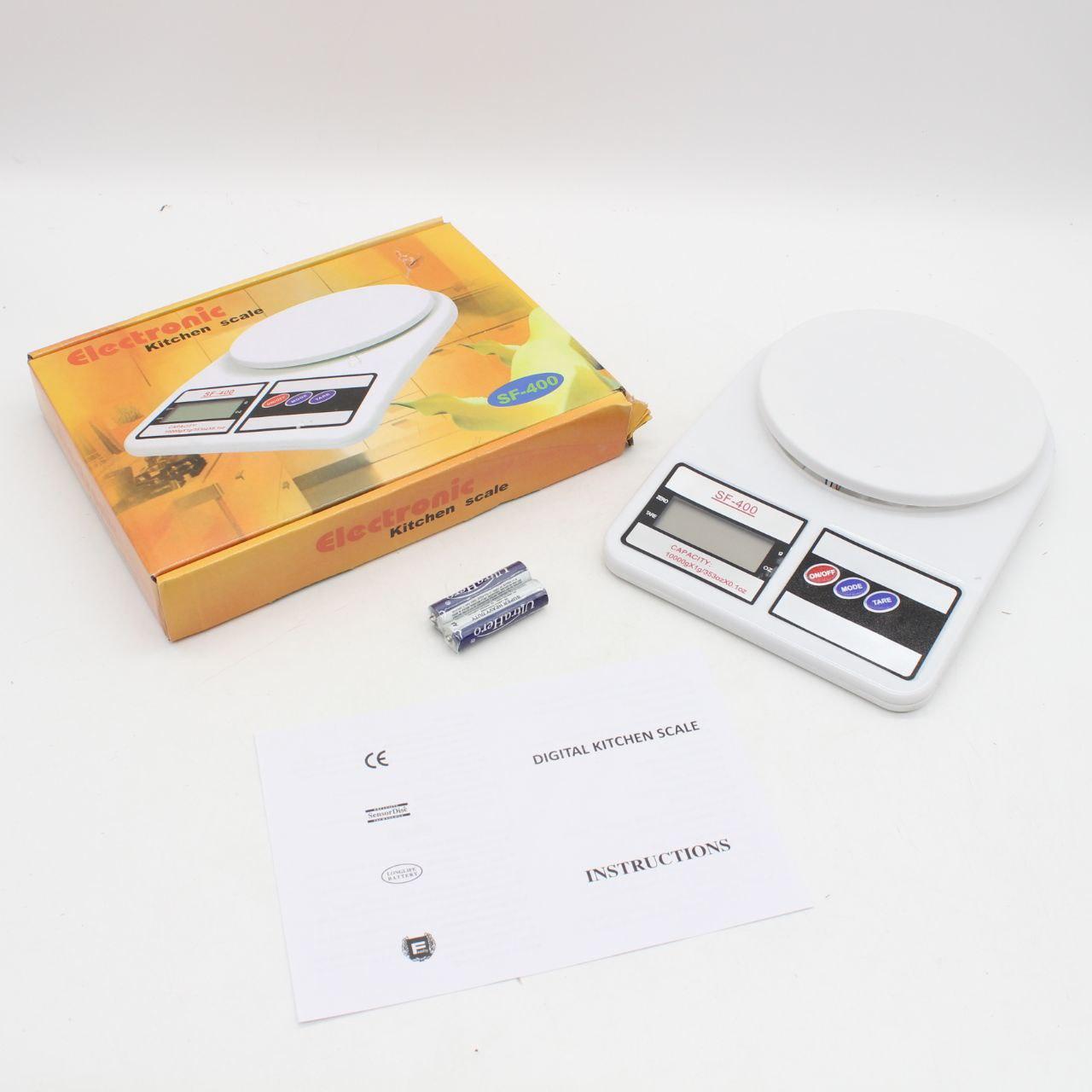 Ваги кухонні до 10 кг, MS-400, на батарейках / Електронні настільні ваги для кухні з плоскою платформою