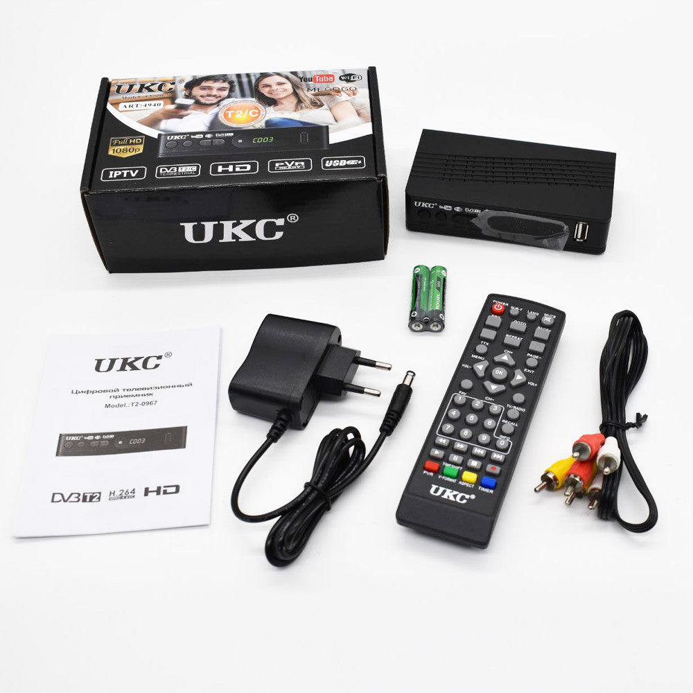 Тюнер з підтримкою wi-fi адаптера + пульт, DVB-T2 0967/ Цифровий ефірний тюнер Т2 / Приставка для телевізора