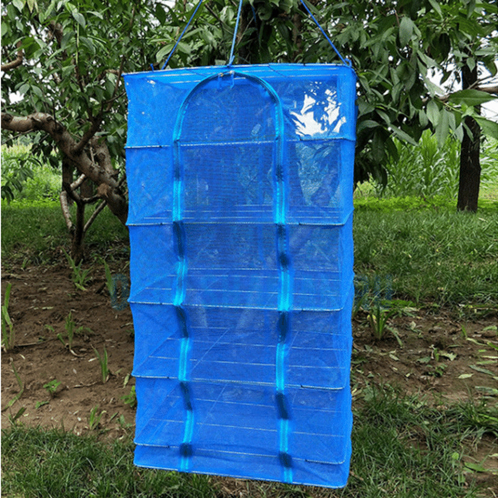 Складна сітка для сушіння риби, фруктів та грибів (50х50х90 см) / П'ятиярусна сушарка для овочів