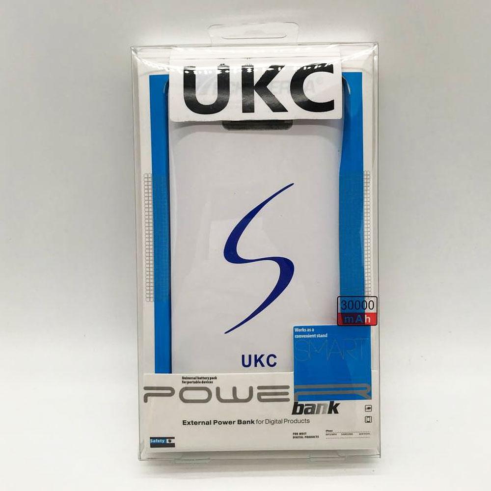 Power Bank 30000mah UKC, Білий / Портативний зарядний пристрій / Повербанк