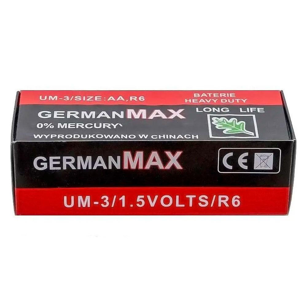 Батарейка AA R6 1,5V GermanMAX, 1 шт / Пальчикові батареї / Сольові батарейки