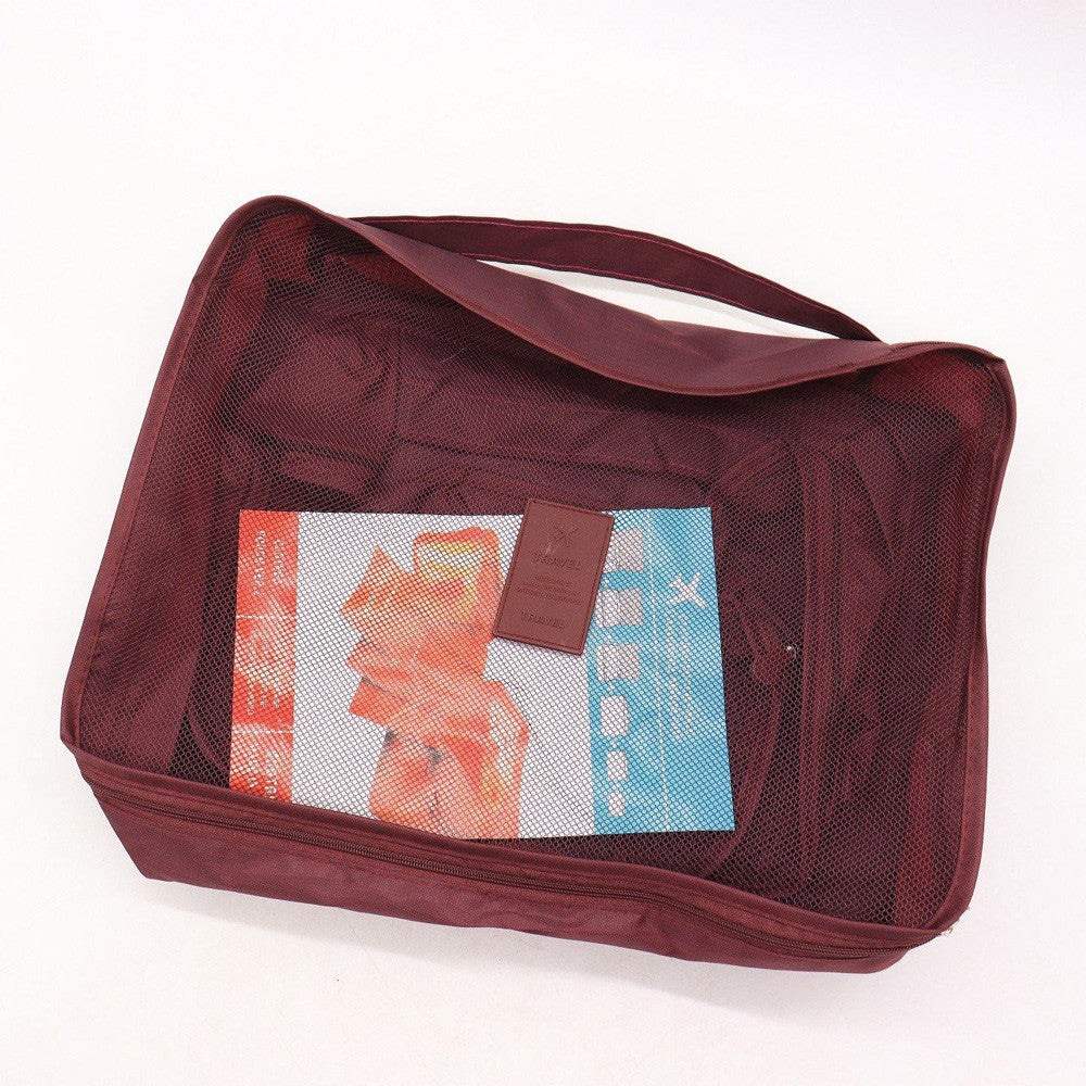 Набір дорожніх органайзерів 6шт Secret Pouch, Бордовий / Органайзери для подорожей