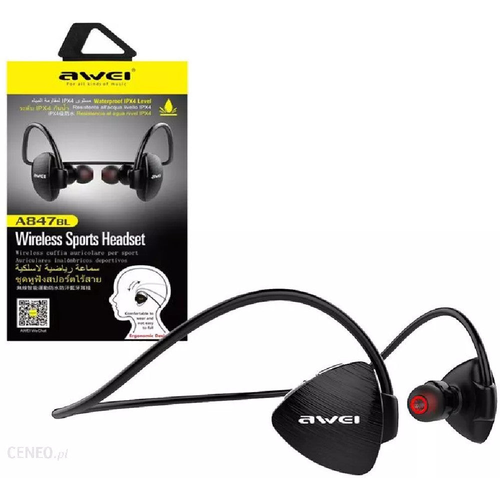 Спортивні бездротові навушники MDR A840, Чорні / Блютуз навушники з мікрофоном / Вакуумні навушники