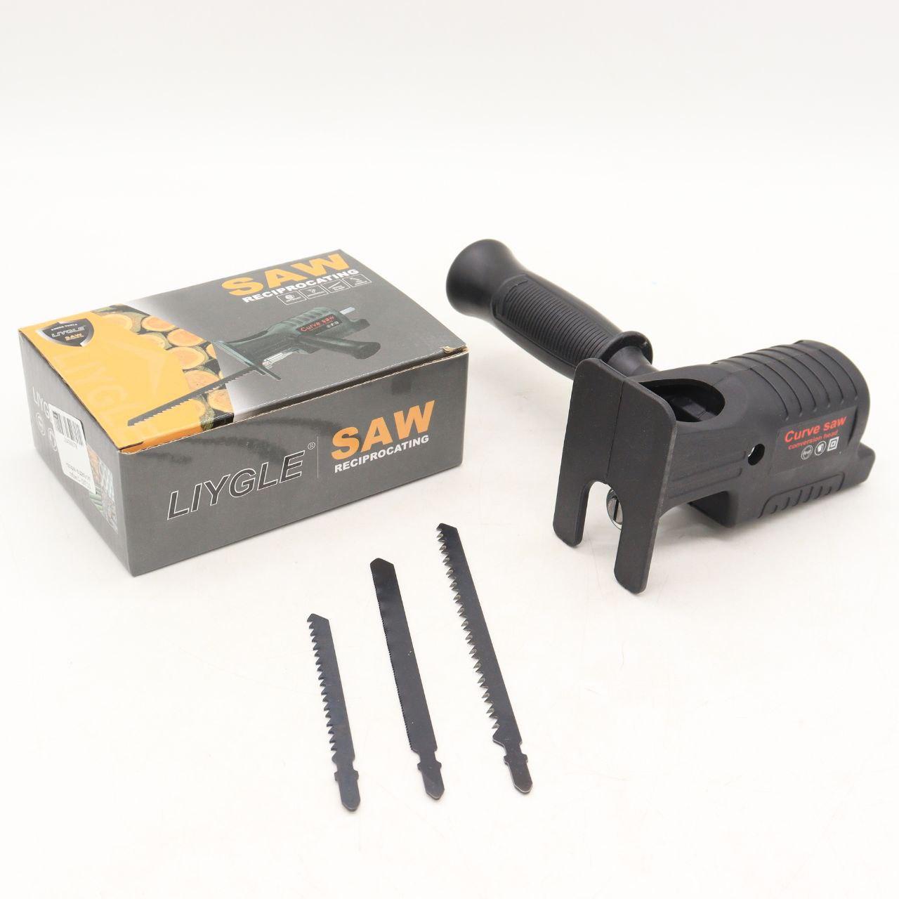 Насадка на дриль лобзик зі швидкознімним механізмом та 3 полотнами / Сабельна пилка з полотнами