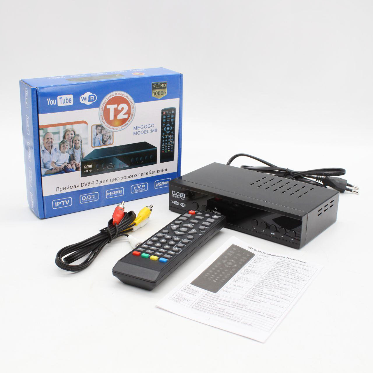 Цифрова ТВ-приставка з Wi-Fi, HDMI, USB, Megogo M8 / Цифровий ресивер Т2 для телевізора