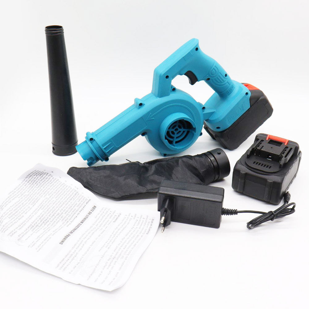 Акумуляторна повітродувка 3000 мАг, +2 акумулятори / Бездротовий садовий пилосос-дуйка для листя