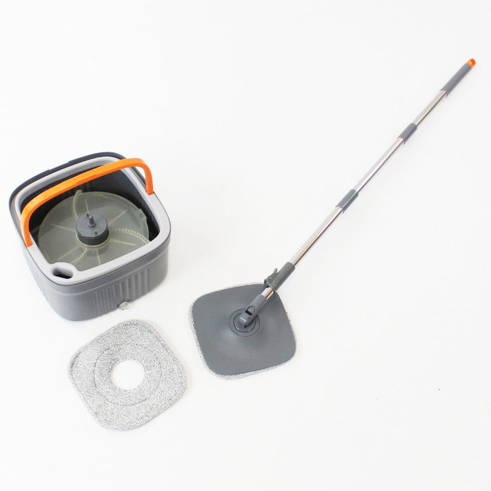 Швабра з безконтактним віджимом і відром 5,8л + 2 насадки, Сіра / Швабра ледарка для миття підлоги