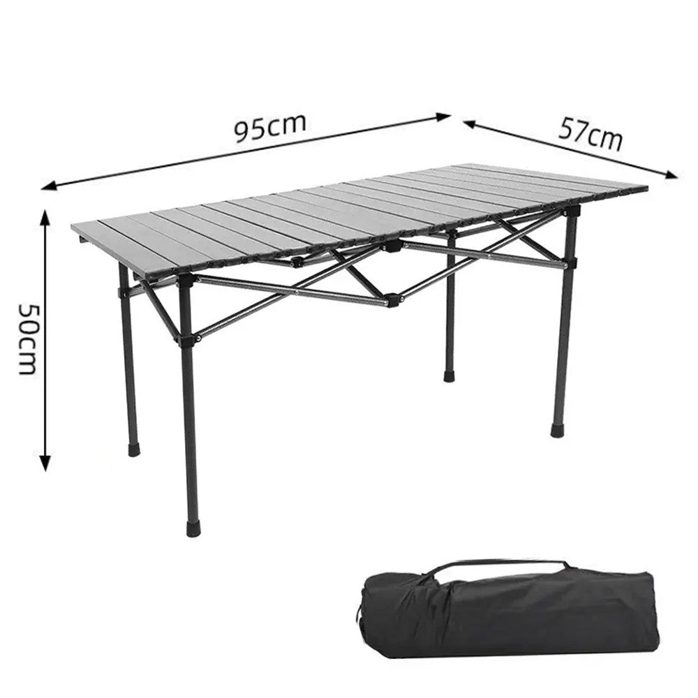 Розкладний столик з накидкою 95х52х50см / Кемпінговий столик складний / Туристичний стіл для пікніка