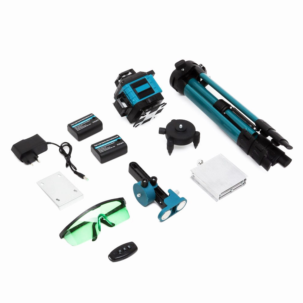 Лазерний нівелір 4D 16 ліній з триногою, пультом та кейсом / Лазерний нівелір / Лінійний нівелір