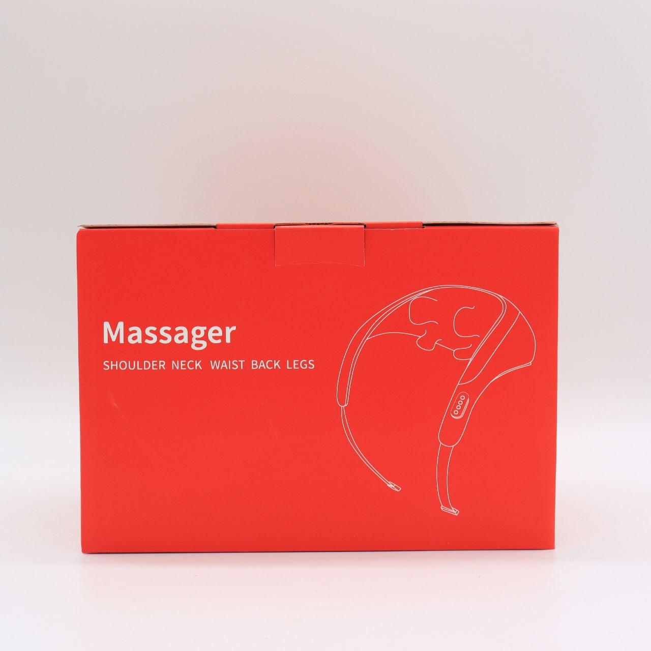 Електричний масажер для шиї, спини та тіла з підігрівом / Роликовий масажер для зняття втоми в шиї