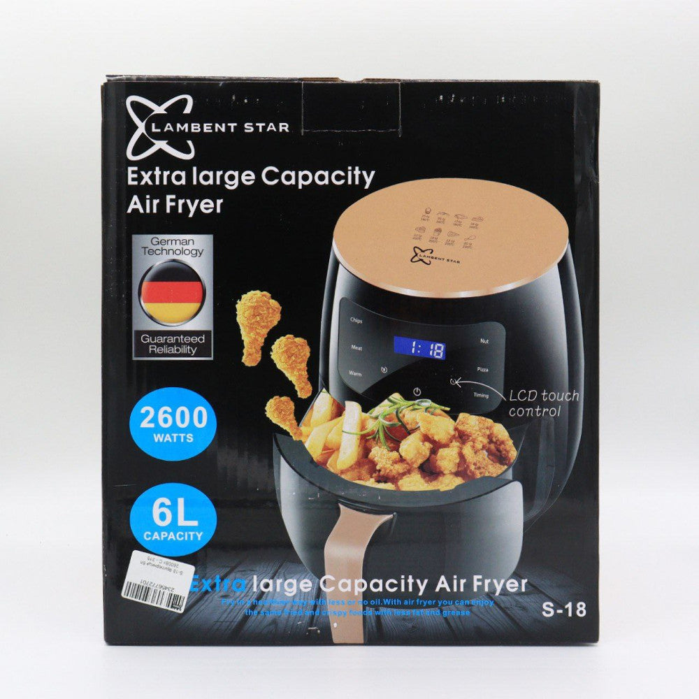 Аерофритюрниця на 6л, 2600Вт, від мережі, S-18 / Електрична фритюрниця без олії / Аерогриль / Мультипіч