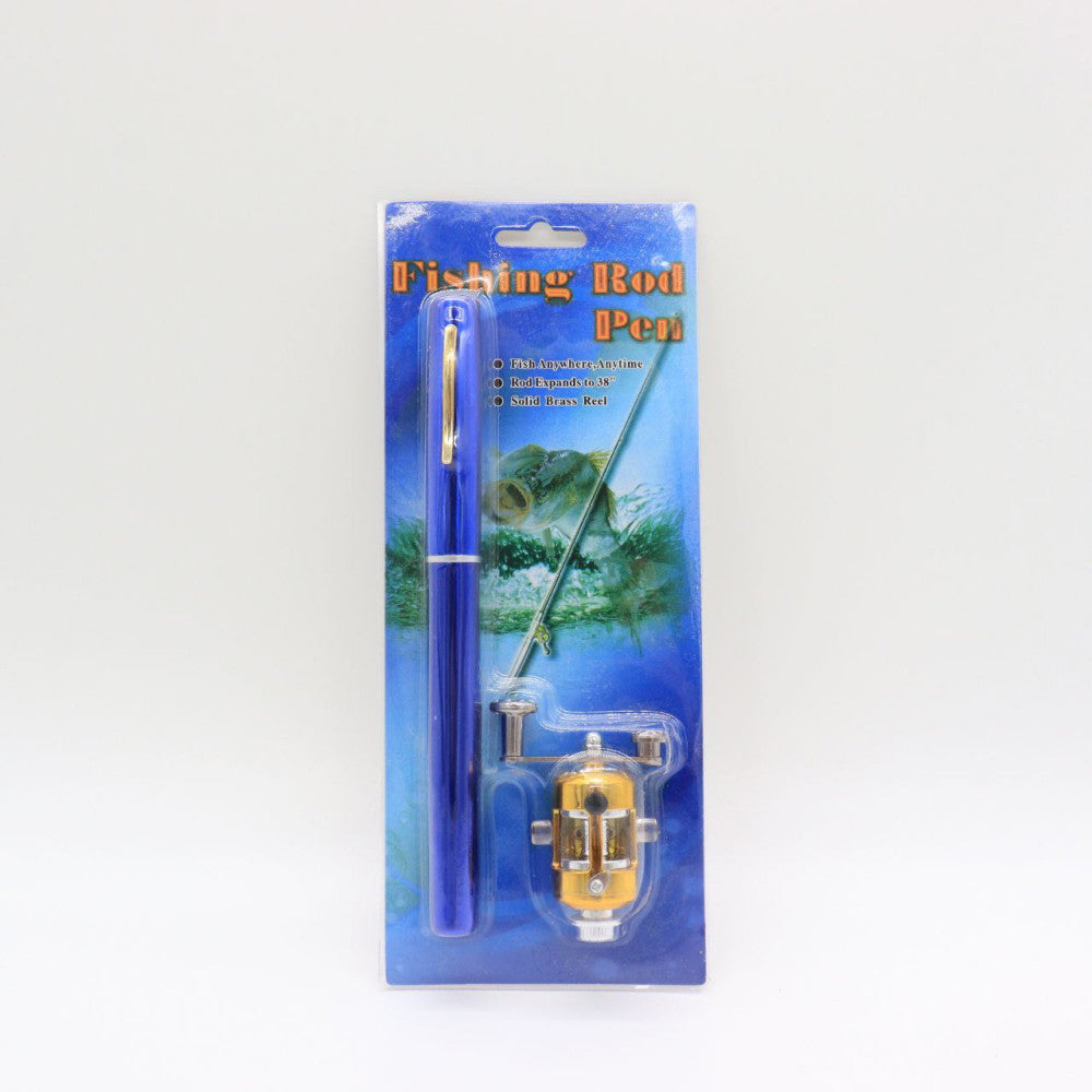 Вудка-ручка з котушкою EL-1220, Синій / Набір рибалки / Кишенькова міні вудка складана, телескопічна