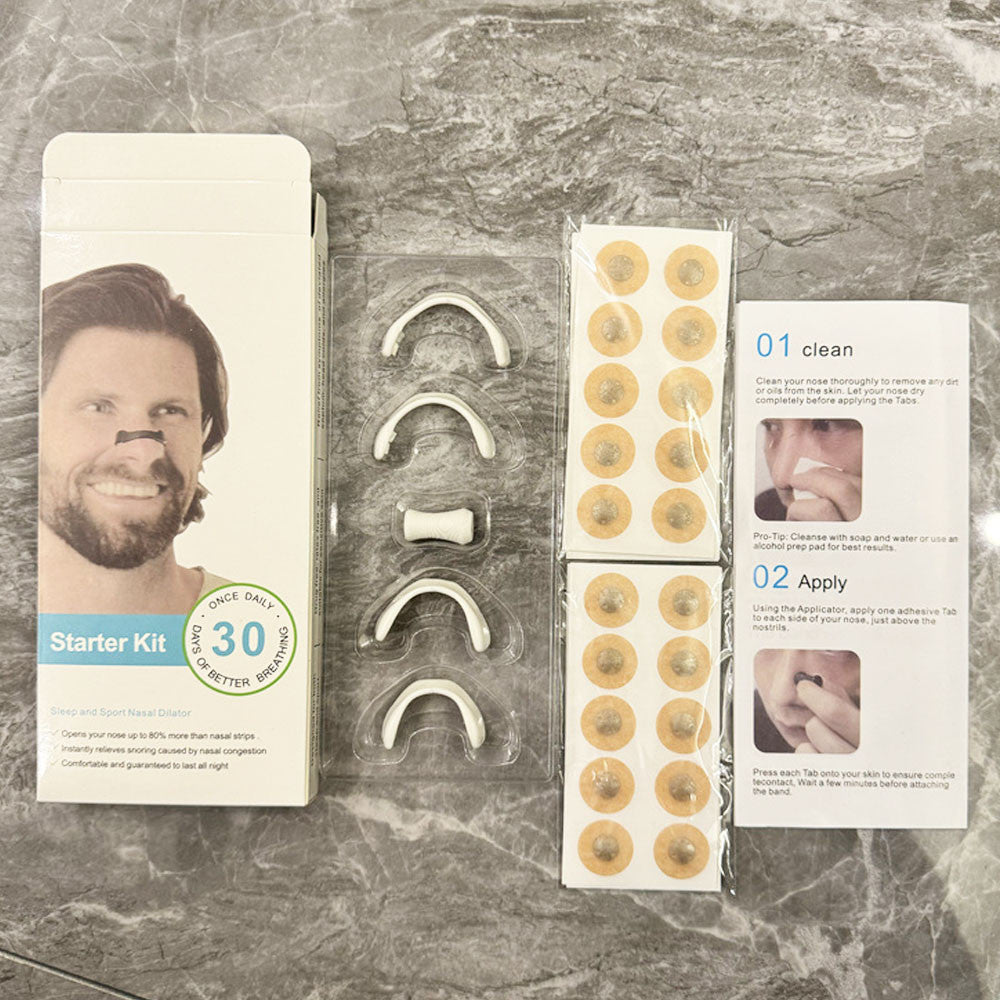 Магнітний розширювач для носа, 30 штук, Білий / Магнітні смужки для покращення дихання / Антихроп для носа