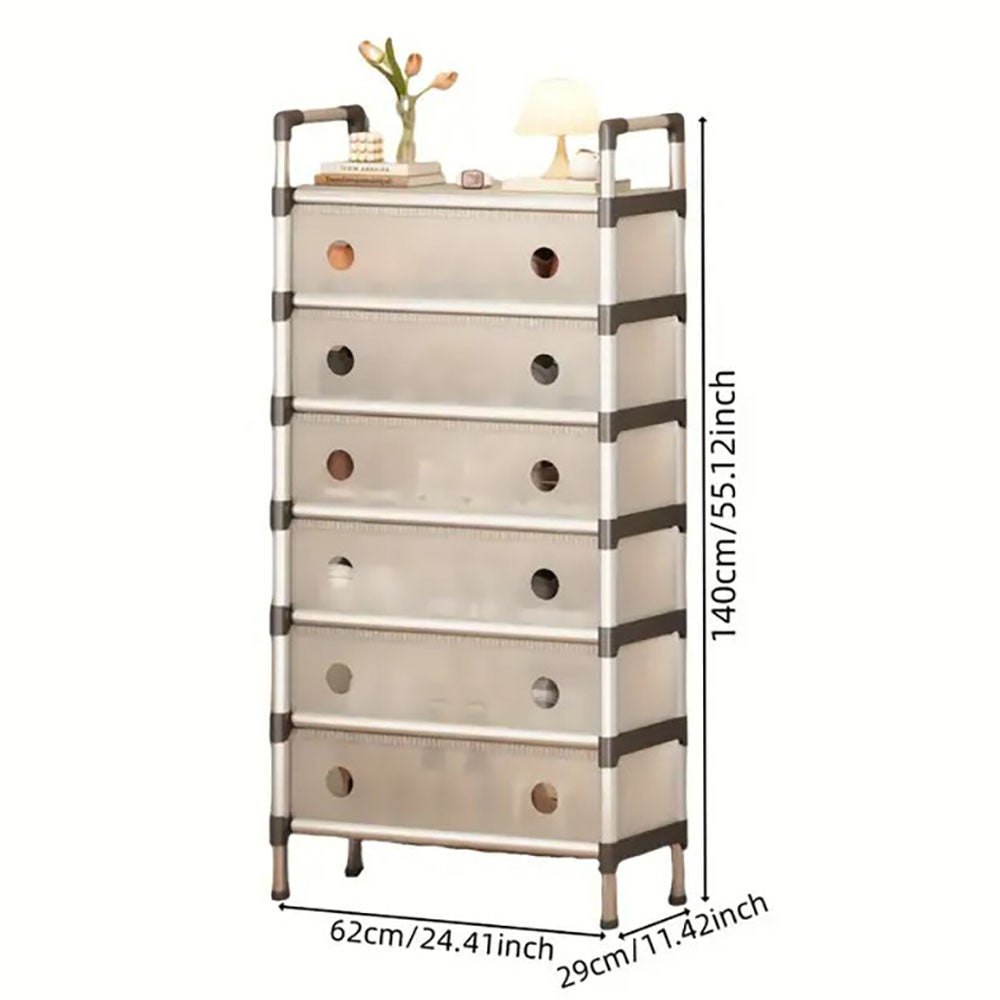 Полиця для взуття на 6 ярусів, 140х62х28см / Взуттєва полиця / Підлогова шафа для взуття