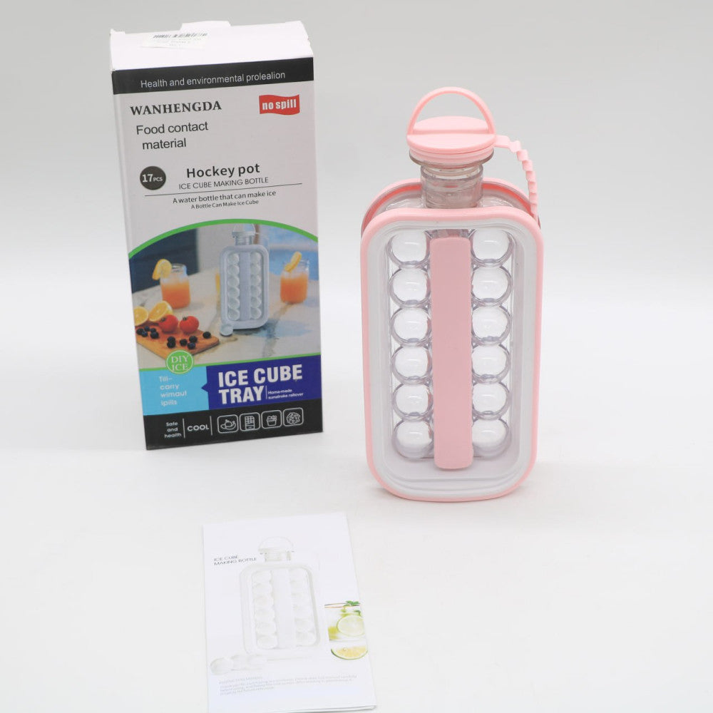 Силіконова форма для льоду на 17 кульок ICE CUBE TRAY, Рожевий / Форма для круглого льоду / Пляшка для льоду