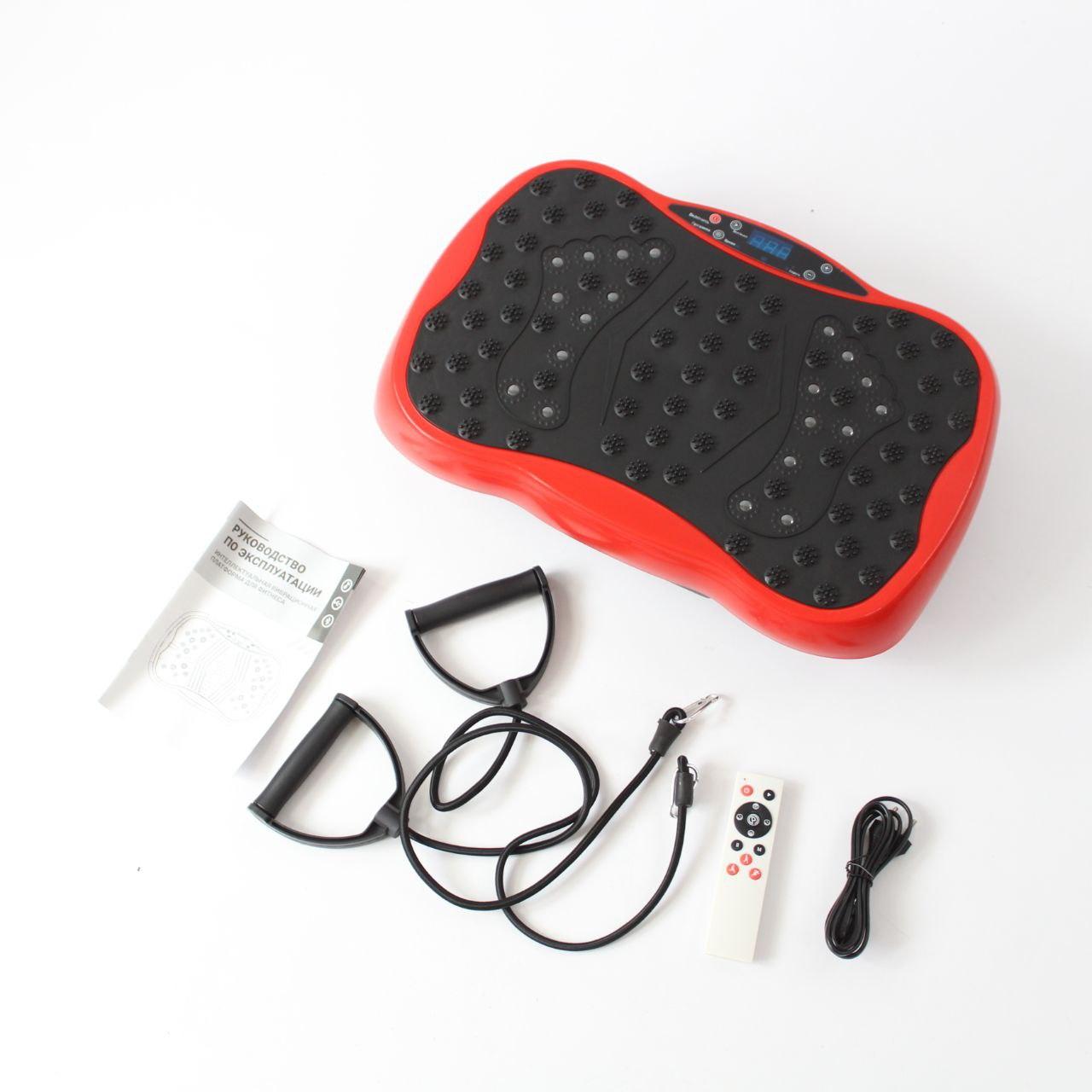 Віброплатформа для тренувань до 120 кг + пульт, Червона / Фітнес-вібратор
