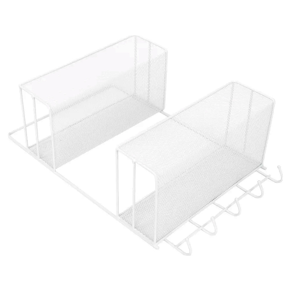 Настінна полиця для ванної 42,5х26x13см, 2 яруси, CY-0172 / Підвісна полиця-органайзер / Полиця на стіну