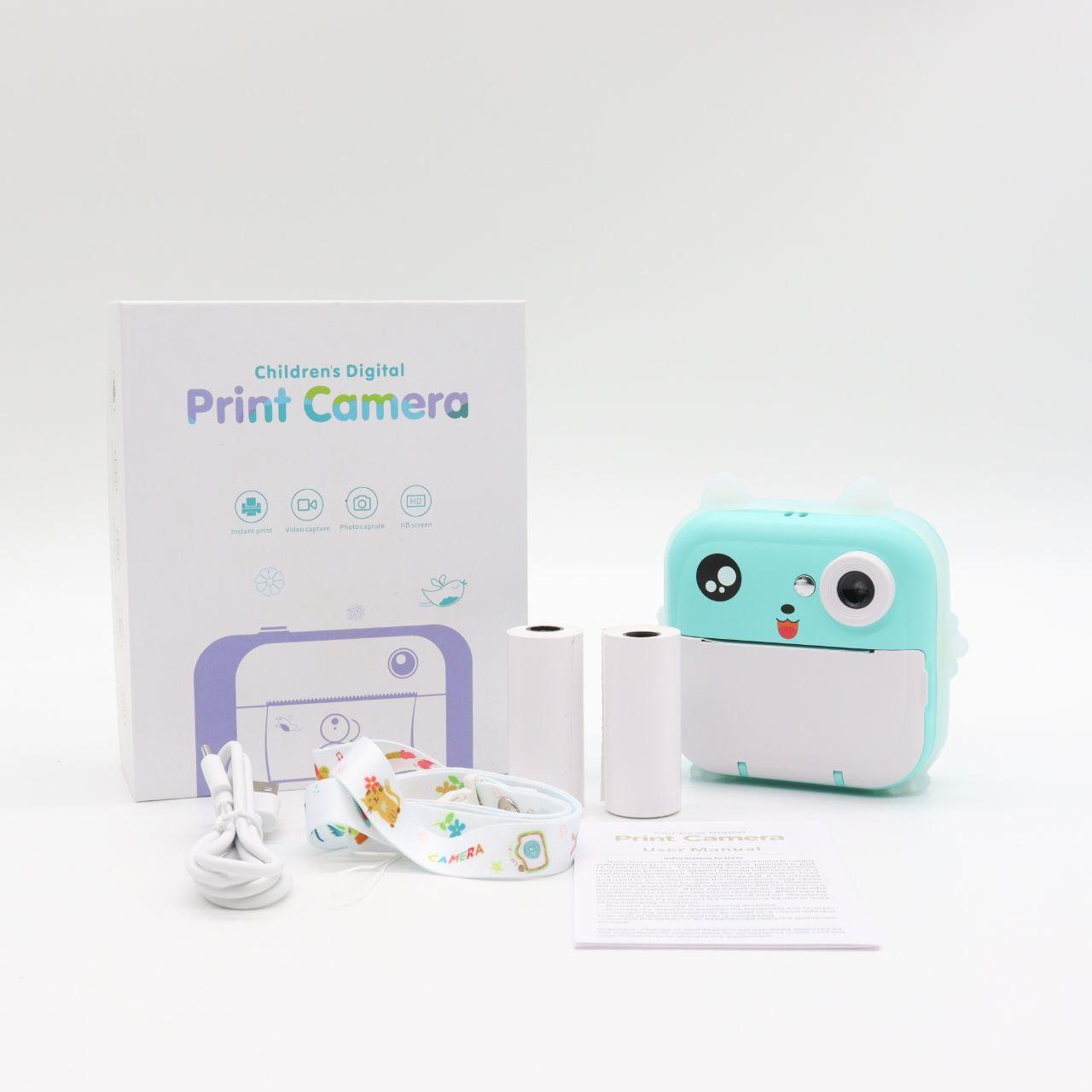 Дитяча камера миттєвого друку 24Мп, USB + 2 рулона паперу, Q5, Блакитний / Цифровий фотоапарат для дітей