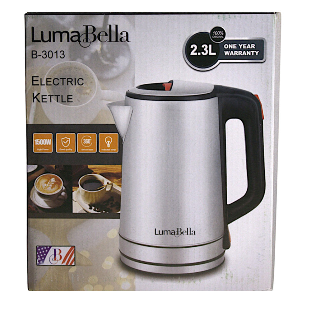 Електрочайник B-3013 з нержавіючої сталі, 2.3 л, 1500 Вт / Електричний чайник / Дисковий чайник