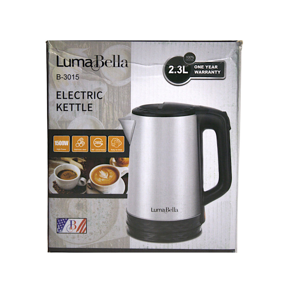 Електрочайник металевий 2.3л 1500Вт B-3015 / Електричний чайник / Чайник дисковий