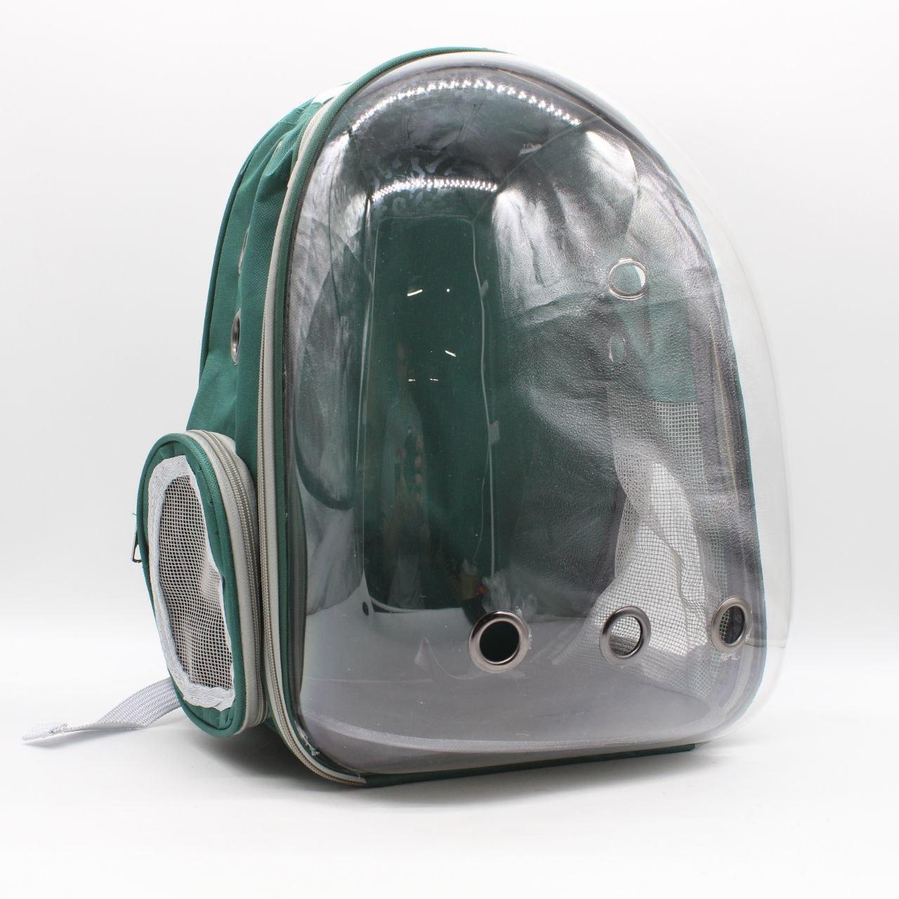 Рюкзак для перенесення тварин прозорий до 5кг, 45×33×25см, Зелений / Рюкзак для кота / Сумка-переноска для тварин