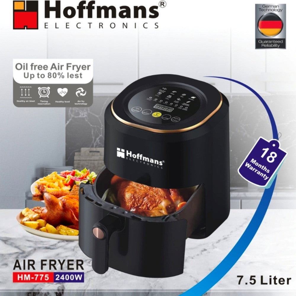 Електрична аерофрітюрниця Hoffmans HM-775, 7.5л, 2400Вт / Мультипіч / Аерогриль / Фритюрниця
