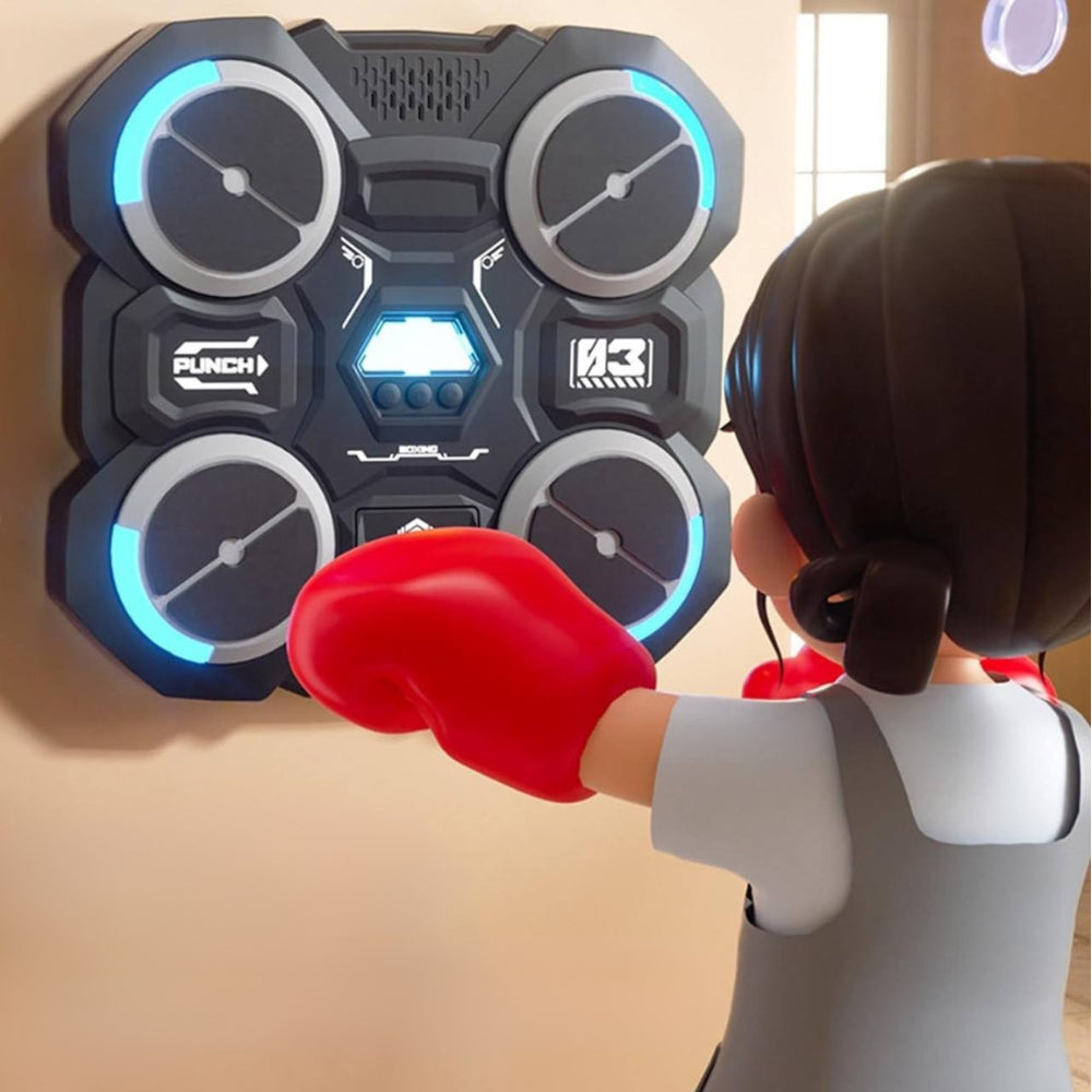 Музичний боксерський тренажер з рукавичками та підсвічуванням / Музична груша для боксу / Тренажер для боксу
